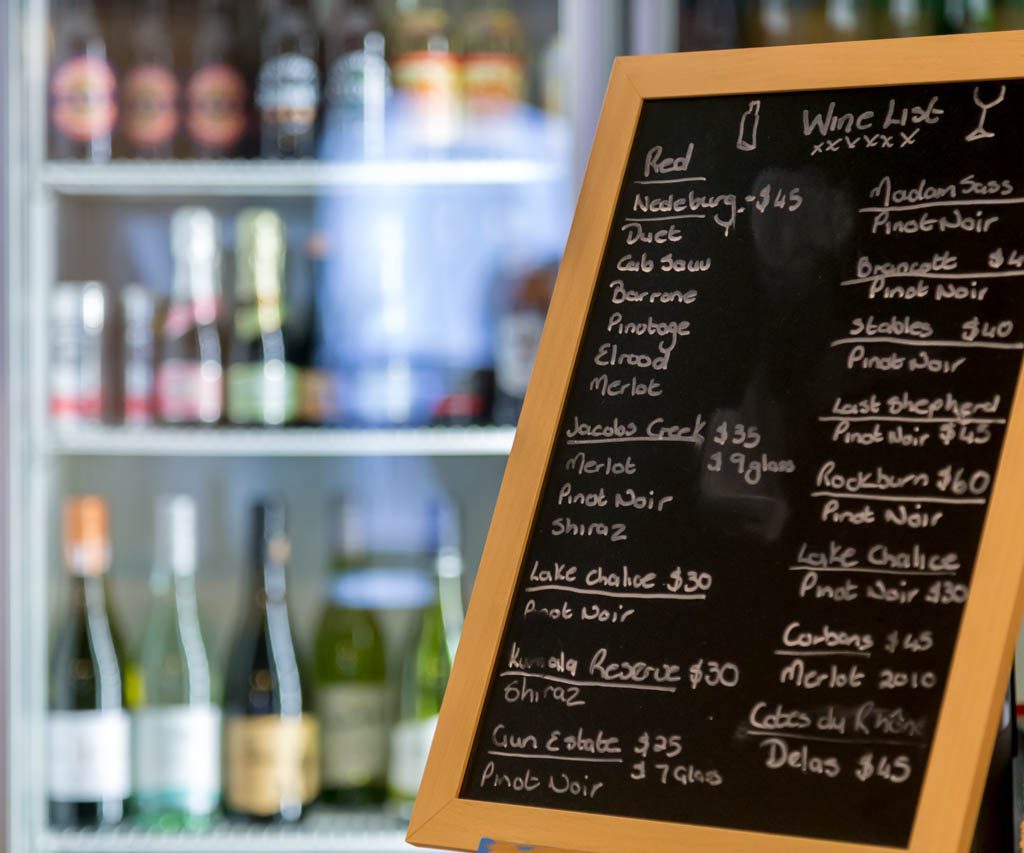 Wine Board- Foveaux Hotel